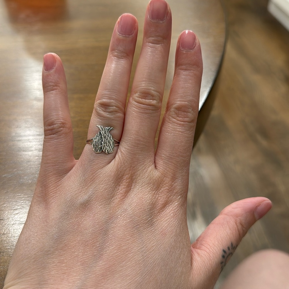 Silver Angel Wings Ring